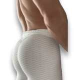 Pure White Scrunch Butt Textured Leggings