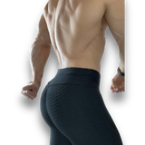 Onyx Black Scrunch Butt Textured Leggings