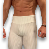 Pure White Scrunch Butt Textured Leggings