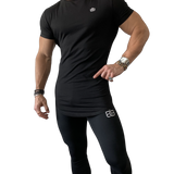 Camisetas con parte inferior inclinada en negro Onyx