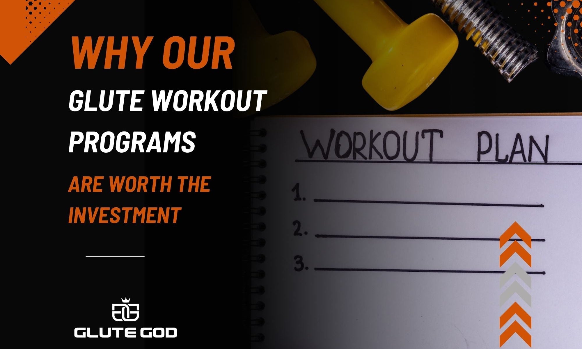 Workout plan checklist with weights and gym equipment