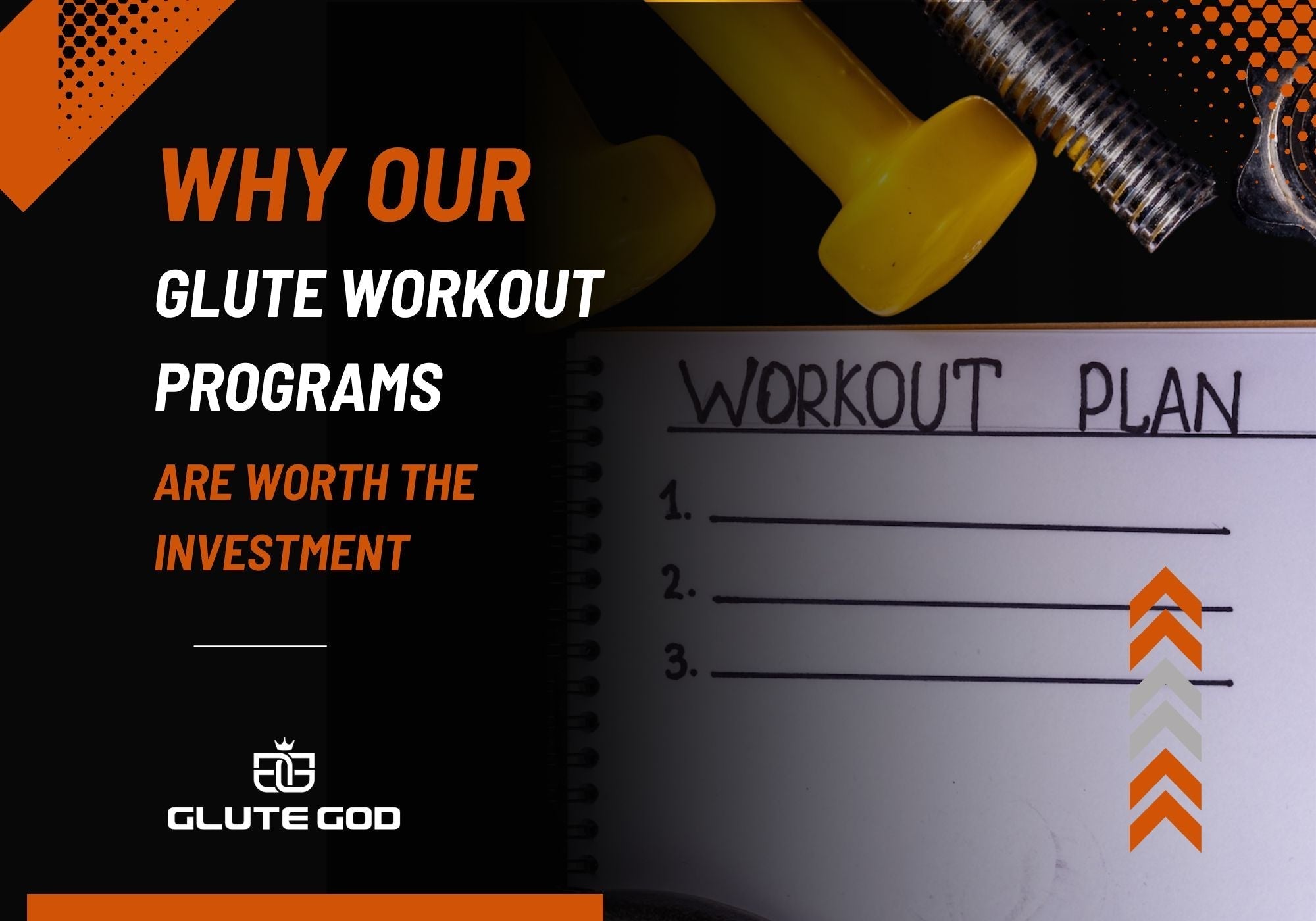 Workout plan checklist with weights and gym equipment