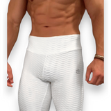 Pure White Scrunch Butt Textured Leggings