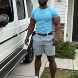 Deep Sky Blue Drop Cut Tee