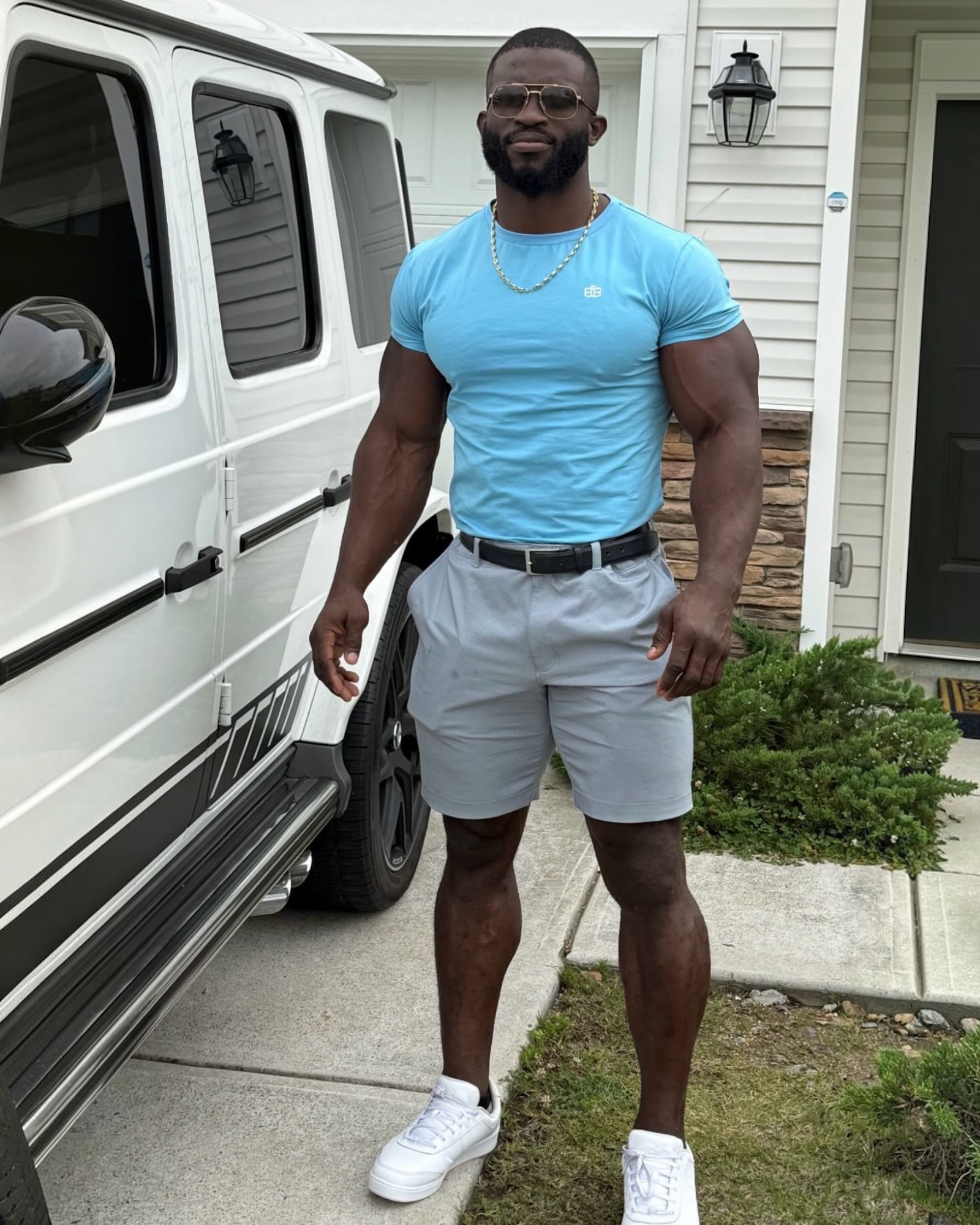 Deep Sky Blue Drop Cut Tee