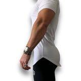 Pure White Swooping Bottom Tee Shirts