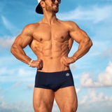 Navy Blue Ice Silk Boxer Briefs