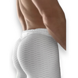 Pure White Scrunch Butt Textured Leggings