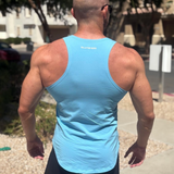 Deep Sky Blue Drop Cut Tank
