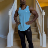 Deep Sky Blue Drop Cut Tank