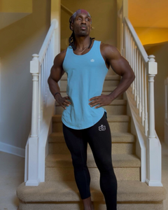 Deep Sky Blue Drop Cut Tank