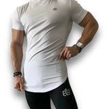 Pure White Swooping Bottom Tee Shirts