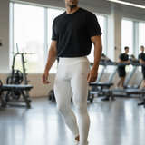 Pure White Scrunch Butt Textured Leggings