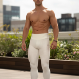 Pure White Scrunch Butt Textured Leggings