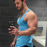Deep Sky Blue Drop Cut Tank
