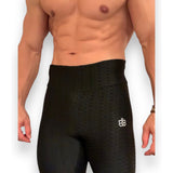 Onyx Black Scrunch Butt Textured Leggings