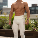 Pure White Scrunch Butt Textured Leggings