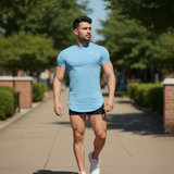Deep Sky Blue Drop Cut Tee