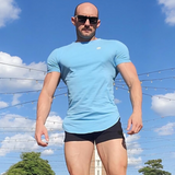 Deep Sky Blue Drop Cut Tee