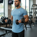 Deep Sky Blue Drop Cut Tee