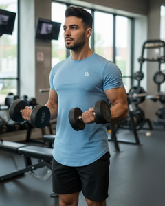 Deep Sky Blue Drop Cut Tee