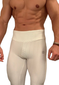 White sales textured leggings